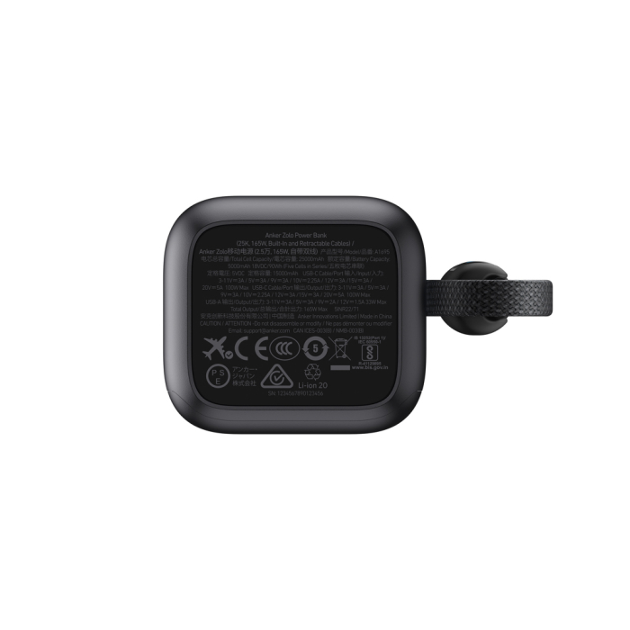 Baterie externă Anker 25.000 mAh 165W, cablu retractabil încorporat [6]