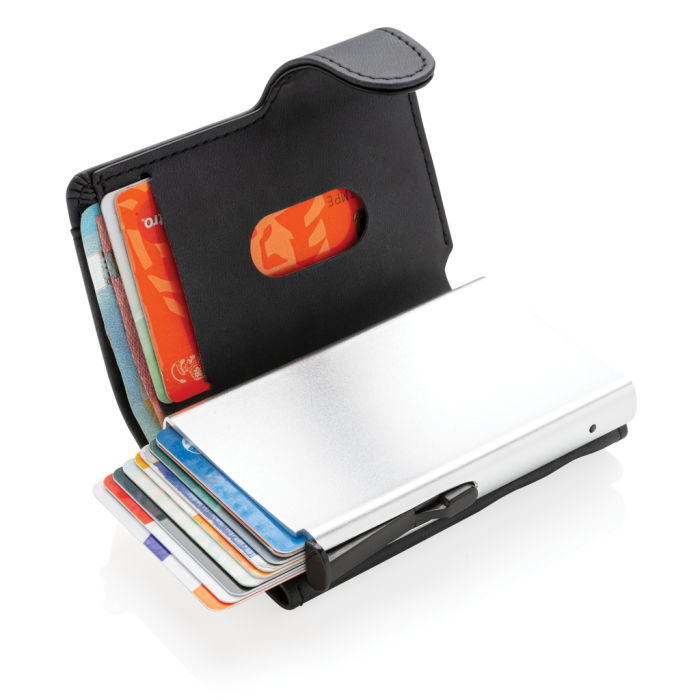 Suport de card standard RFID din aluminiu cu portofel din PU [3]