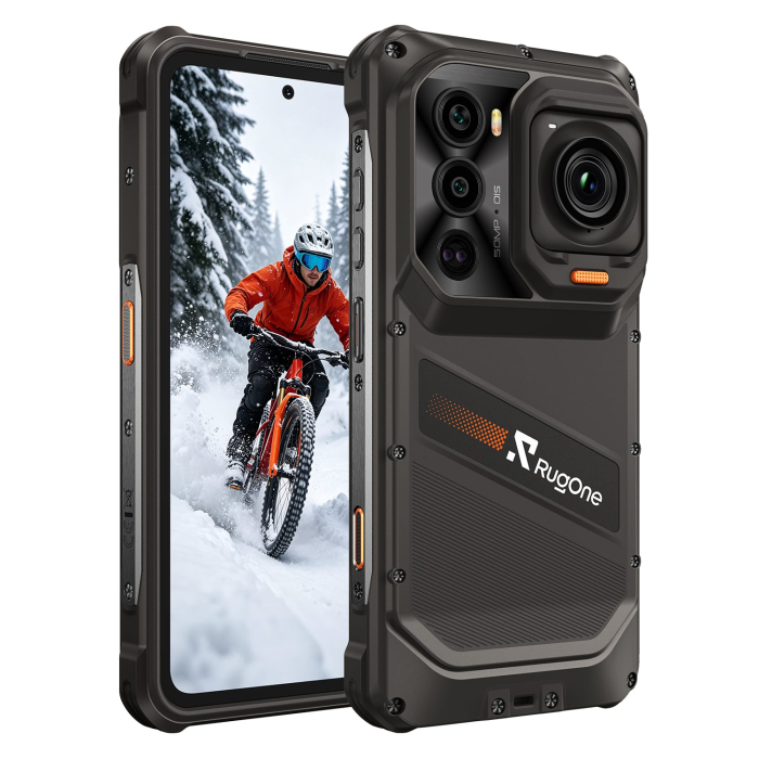 Telefon Mobil RugOne Xsnap 7 Pro, Negru, 5G, eSIM, NFC, 6.67" 1.5K 120Hz, 24GB RAM (12GB + 12GB extensibili), 512GB ROM, Dimensity 8400, 9300mAh 45W, Cameră Acțiune 2.7K, Night Vision 64MP, Android 16, Dual SIM [33]