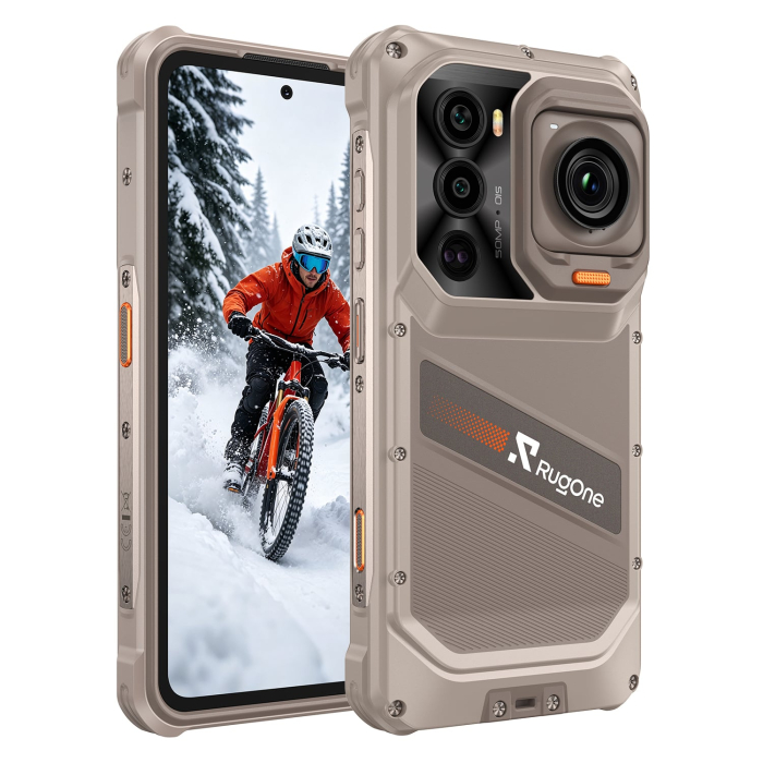 Telefon Mobil RugOne Xsnap 7 Pro, Sand Dune, 5G, eSIM, NFC, 6.67" 1.5K 120Hz, 24GB RAM (12GB + 12GB extensibili), 512GB ROM, Dimensity 8400, 9300mAh 45W, Cameră Acțiune 2.7K, Night Vision 64MP [7]