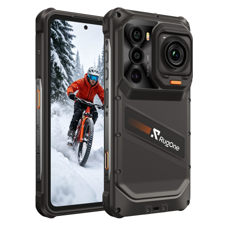 Telefon Mobil RugOne Xsnap 7 Pro, Negru, 5G, eSIM, NFC, 6.67" 1.5K 120Hz, 24GB RAM (12GB + 12GB extensibili), 512GB ROM, Dimensity 8400, 9300mAh 45W, Cameră Acțiune 2.7K, Night Vision 64MP, Android 16, Dual SIM [32]