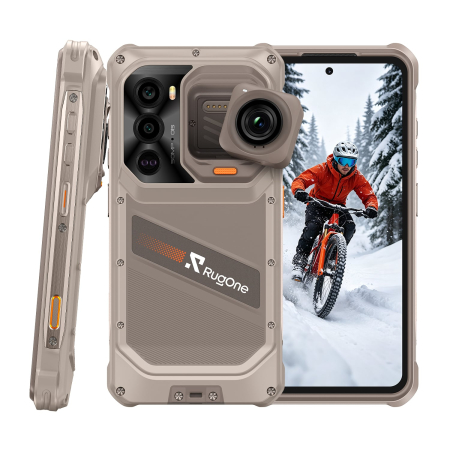 Telefoane Rugged - Telefon Mobil RugOne Xsnap 7 Pro, Sand Dune, 5G, eSIM, NFC, 6.67" 1.5K 120Hz, 24GB RAM (12GB + 12GB extensibili), 512GB ROM, Dimensity 8400, 9300mAh 45W, Cameră Acțiune 2.7K, Night Vision 64MP