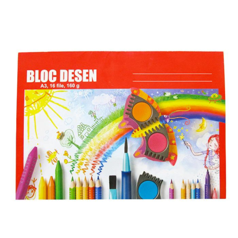 Caiete - BLOC DESEN A3 160G 16 COLI POLICROMIE