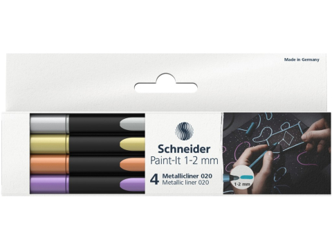 Paint Markere - Liner metalic Paint-It 020 1-2 mm Set 4 buc