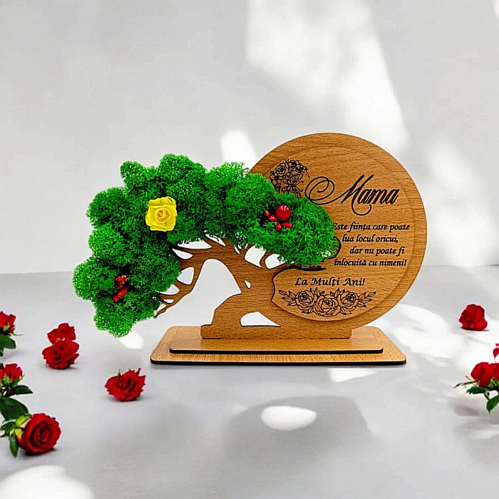 Decorațiune Cadou Bonsai, personalizat cu mesaj standard pentru Mama "Este fiinta care poate..." [2]