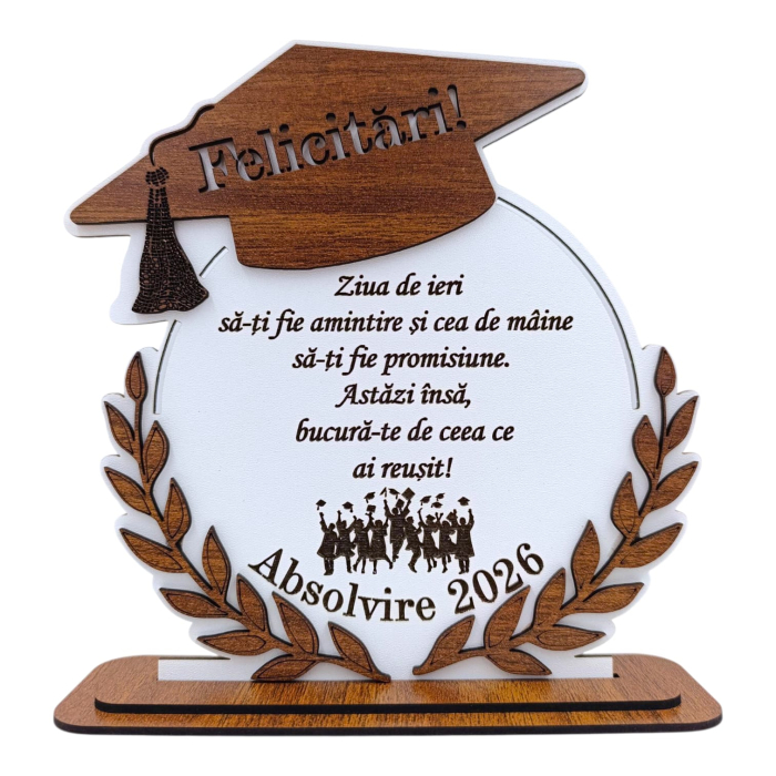 Cadou personalizat de absolvire pentru Absolventi "Ziua de ieri...", nuc [2]
