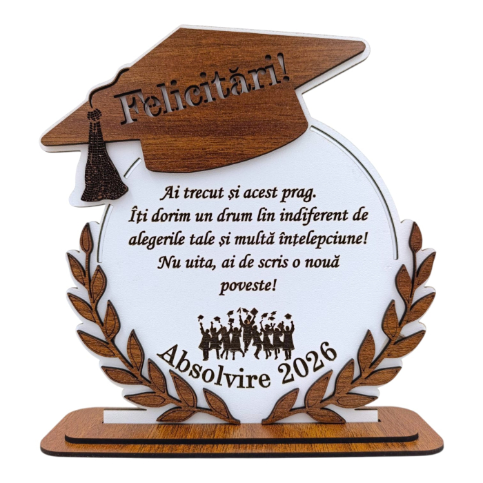 Cadou personalizat de absolvire pentru Absolventi "Ai trecut acest...", nuc [2]