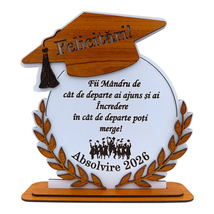 Cadou personalizat de absolvire pentru Baiat "Fii mandru...", alb [2]