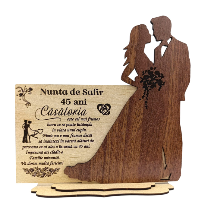 Cadou personalizat – Decoratiune din lemn cu silueta miri pentru Nunta [1]