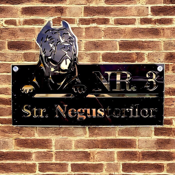 Numar Casa personalizabil, placheta numar si strada, Cane Corso [1]