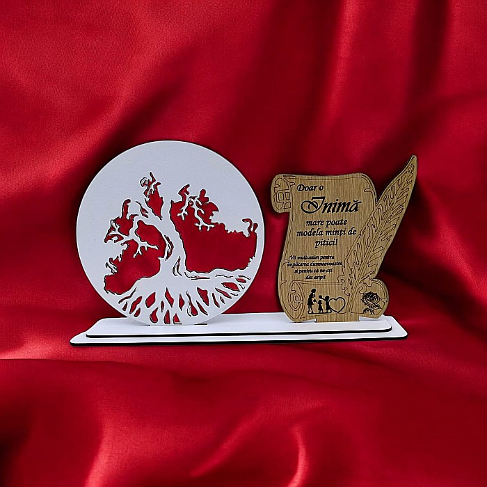 Blank Copacul Vietii cu Placută, personalizat pentru educatoare, învatatoare, Produs în România de Rustic Wood Decor ,dimensiune 30x18cm [1]