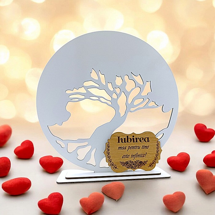 Blank pentru licheni stabilizati cu suport, personalizat pentru sotie, iubita, prietena, personalizabil, Produs în România de Rustic Wood Decor, model 2 [1]