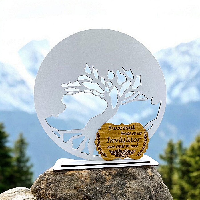 Blank pentru licheni stabilizati cu suport, personalizat pentru învatator, profesor, educator, personalizabil, Produs în România de Rustic Wood Decor, model 2 [1]