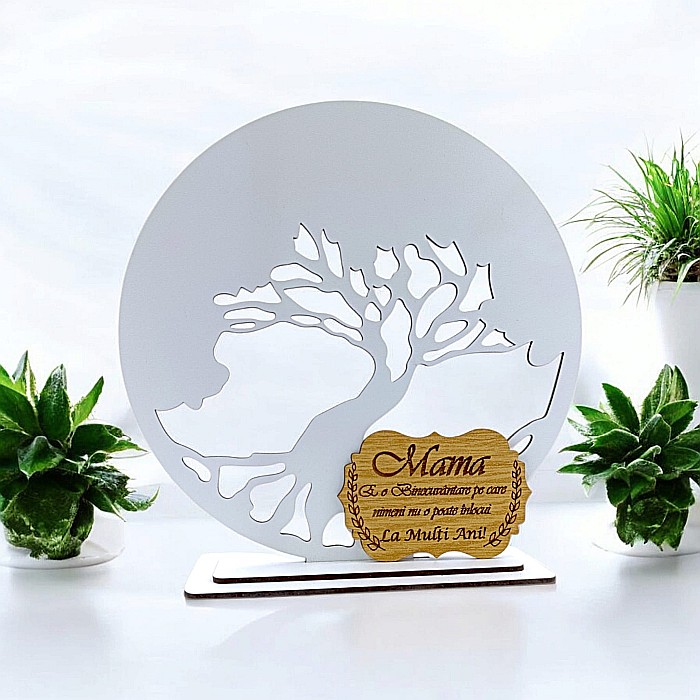 Blank pentru licheni stabilizati cu suport, personalizat pentru Mama, personalizabil, Produs în România de Rustic Wood Decor, model 2 [1]