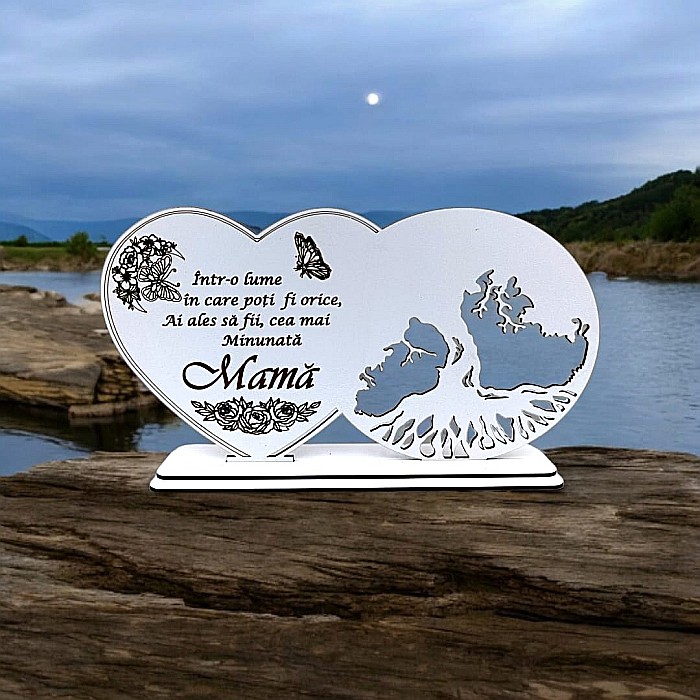 Blank decorativ cu suport, personalizat pentru Mamă , Produs în România de Rustic Wood Decor, dimensiune 30x16cm [1]