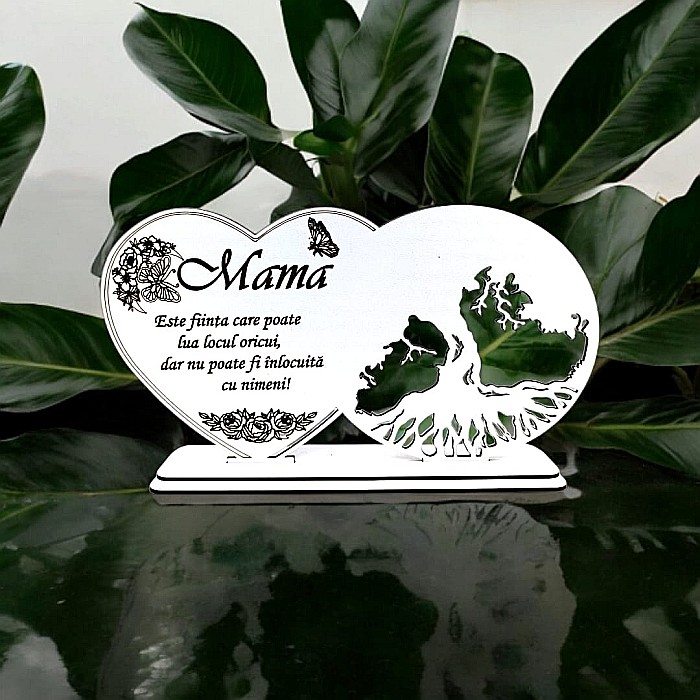 Blank decorativ cu suport, personalizat pentru Mamă , Produs în România de Rustic Wood Decor, dimensiune 30x16cm [1]