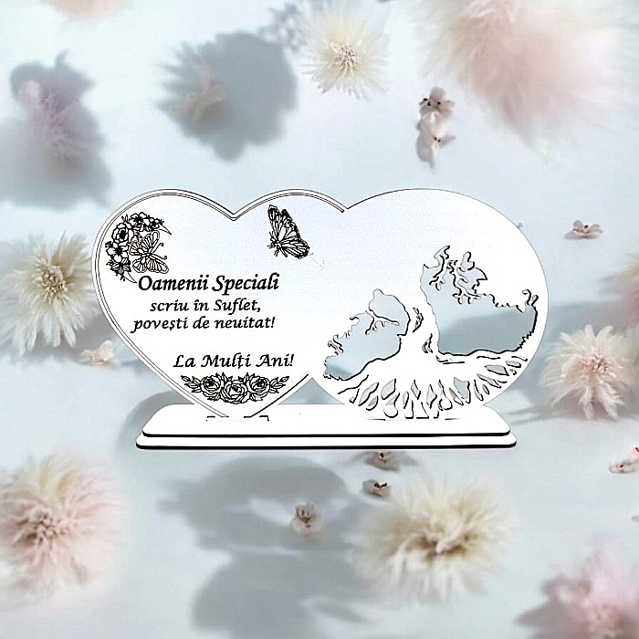 Blank decorativ cu suport, personalizat pentru Oameni Speciali, Produs în România de Rustic Wood Decor, dimensiune 30x16cm [1]