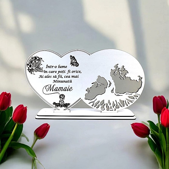 Blank decorativ cu suport, personalizat pentru Mamaie , Produs în România de Rustic Wood Decor, dimensiune 30x16cm [1]