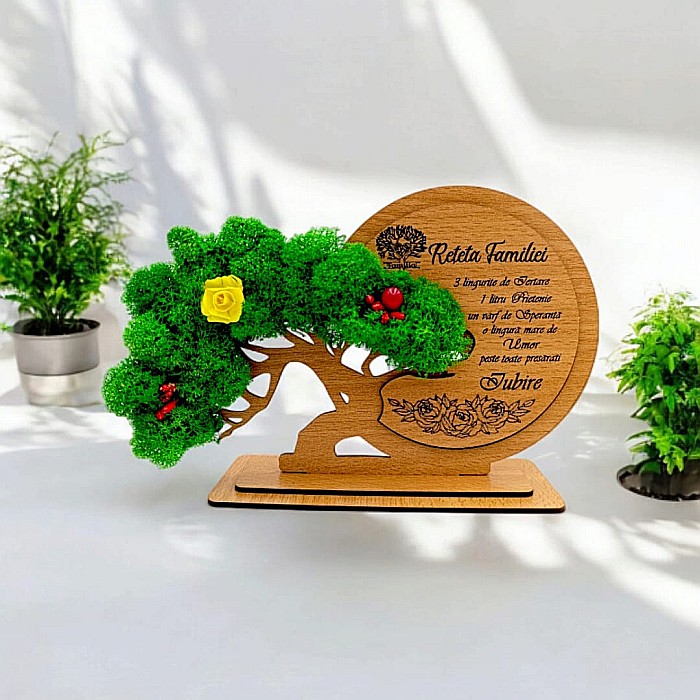 Decorațiune Cadou Bonsai, personalizat cu mesaj standard pentru Educatoare "O Educatoare minunată este greu de gasit..." [2]