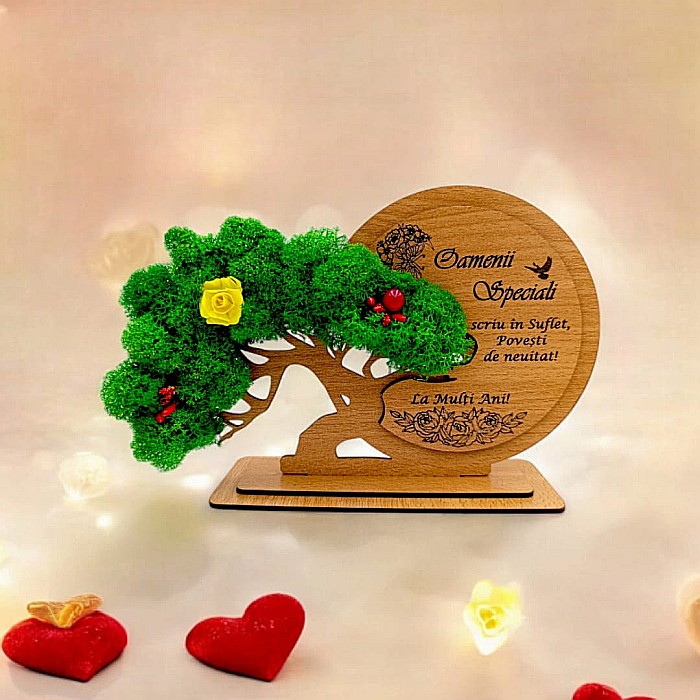 Decorațiune Cadou Bonsai, personalizat , "Oamenii Speciali scriu in suflet povesti de neuitat!" [1]