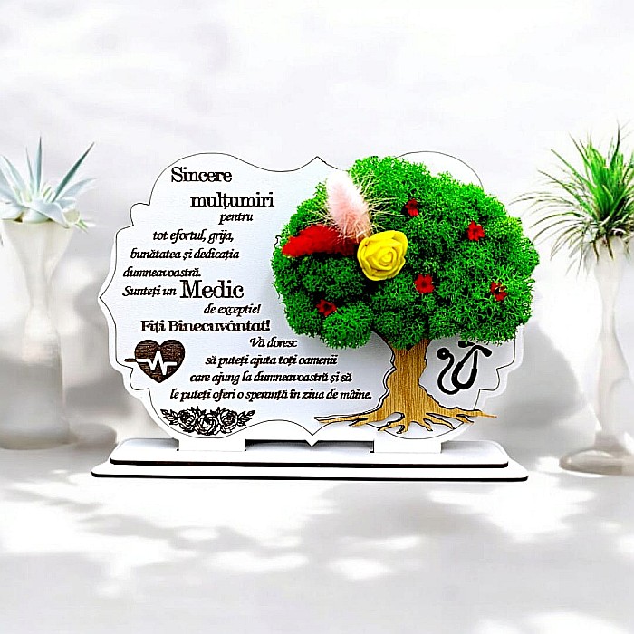 Cadou personalizat, Tablou cu mesaj standard pentru Medic/Doctor, model 2 [1]