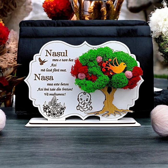 Cadou personalizat, Tablou cu mesaj standard pentru Nas si Nasa [1]