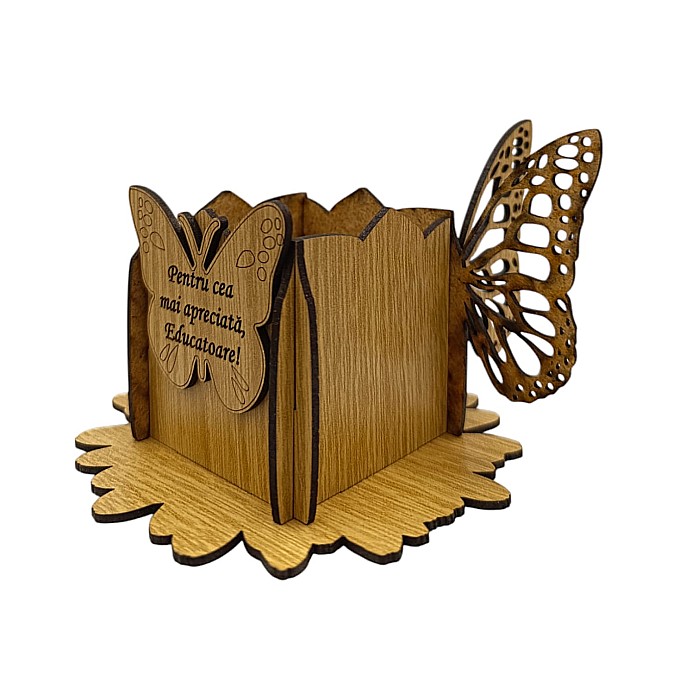 Cadou personalizat, Cutie tip martisor cu fluturi si mesaj standard pentru Sotie dimensiune 10x10 [2]