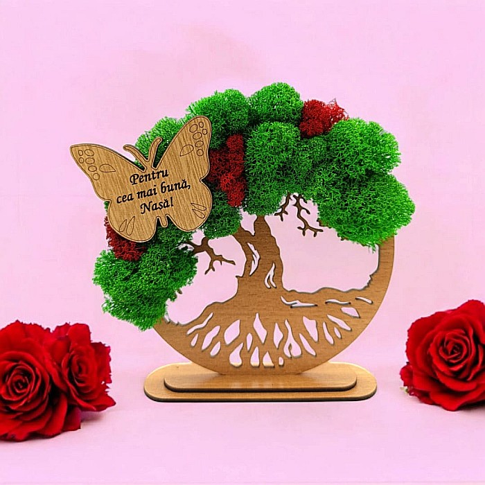 Cadou personalizat, Copacul vietii cu fluture si mesaj standard pentru Nasa [1]