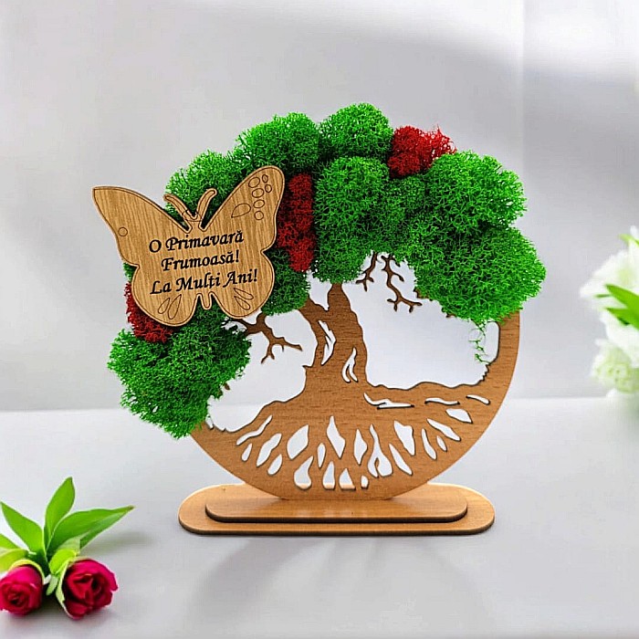 Cadou personalizat, Copacul vietii cu fluture si mesaj standard pentru Ziua Femeii [1]