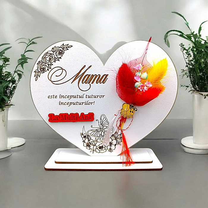 Cadou personalizat Inima cu mesaj standard pentru Mama, model 2, dimensiune 15cm [1]