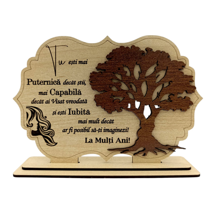 Tablou din Lemn Personalizat – Cadou pentru Familie, Prieteni sau Părinți, 30x20 - 21x14cm - Crem [1]