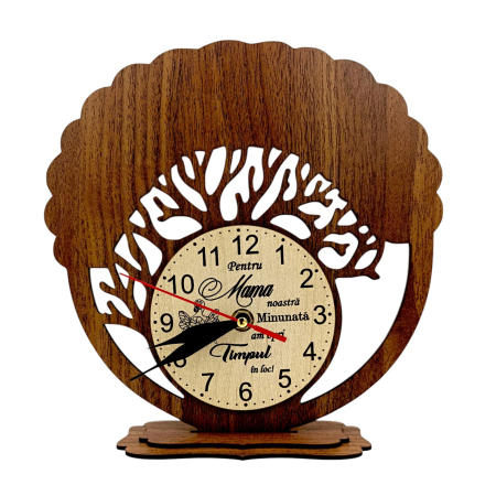 Ceas Copacul Vietii - Decoratiune Ceas din lemn personalizat pentru Mama