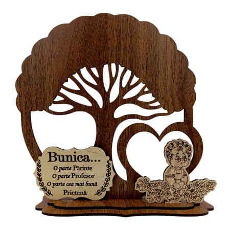 Cadouri Bunica - Blank Copac cu siluete, cadou personalizat pentru Bunica, model 1