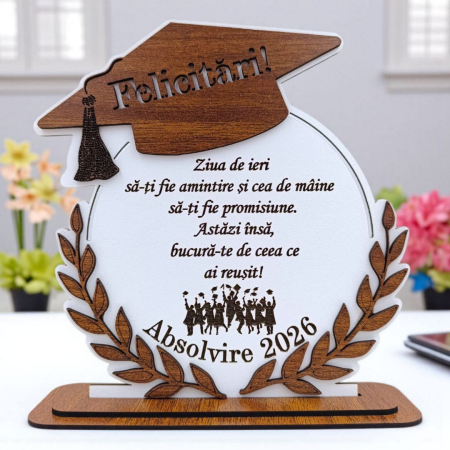 Noutăți - Cadou personalizat de absolvire pentru Absolventi "Ziua de ieri...", nuc