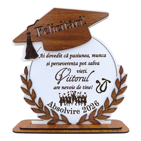 Cadou personalizat de absolvire pentru Absolventi "Ai dovedit ca...", nuc [1]