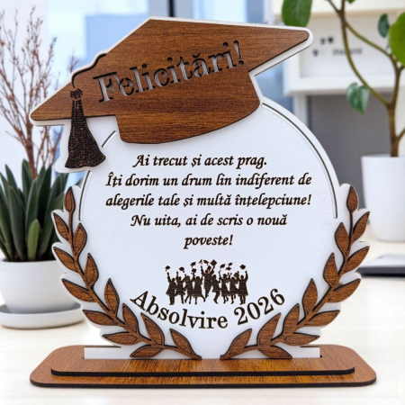 Noutăți - Cadou personalizat de absolvire pentru Absolventi "Ai trecut acest...", nuc