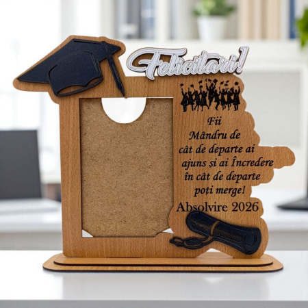 Noutăți - Cadou personalizat de absolvire, Rama foto pentru Absolventi "Fii mandru..."