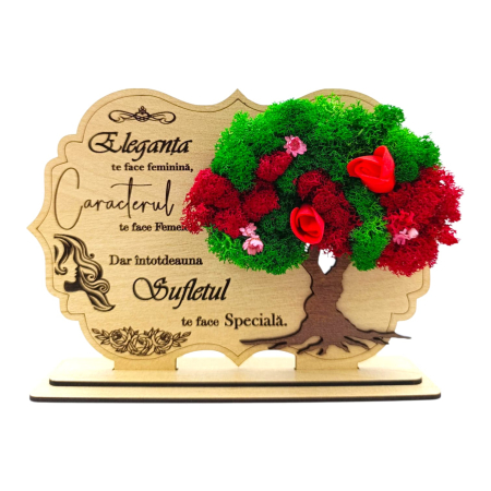 Cadouri Sotie - Decoratiune tablou cu licheni, cadou personalizat pentru Sotie