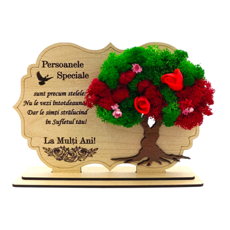 Cadouri Familie - Decoratiune tablou cu licheni, cadou personalizat  pentru Persoanele Speciale