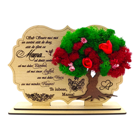 Cadouri Mama - Decoratiune tablou cu licheni, cadou personalizat pentru Mama