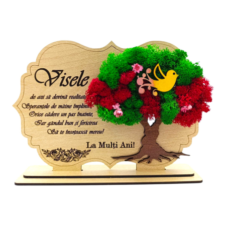 Cadouri Familie - Decoratiune tablou cu licheni, cadou personalizat pentru Familie "Visele..."