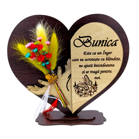Cadouri Bunica - Cadou personalizat inima cu paie pentru Bunica