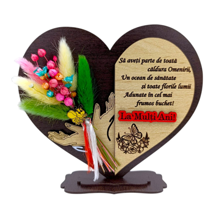 Cadouri Frate - Cadou personalizat pentru Sotie/Mama/Familie/Prieteni - inima cu paie si mesaj personalizat – 15 cm