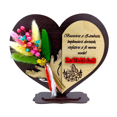 Cadouri Familie - Cadou personalizat inima cu paie pentru Familie  "Bucura-te..."