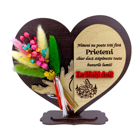 Cadouri Prieteni - Cadou personalizat inima cu paie pentru Prieteni