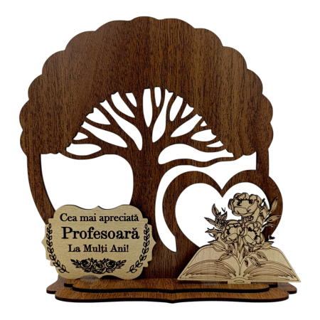 Cadouri Profesoara - Blank Copac cu siluete, cadou personalizat pentru Profesoara, model 2