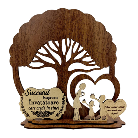 Cadouri Invatatoare - Blank Copac cu siluete, cadou personalizat pentru Invatatoare, model 1
