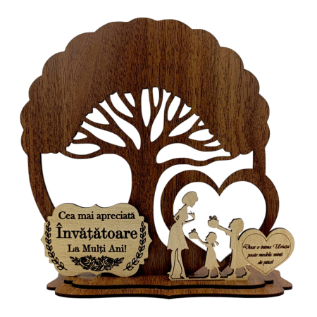 Cadouri Invatatoare - Blank Copac cu siluete, cadou personalizat pentru Invatatoare, model 4
