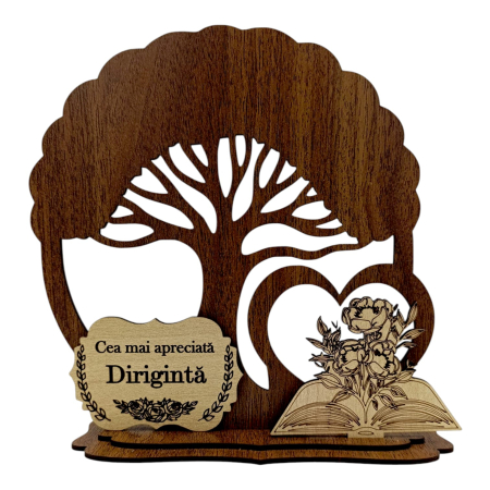 Cadouri Diriginta - Blank Copac cu siluete, cadou personalizat pentru Diriginta