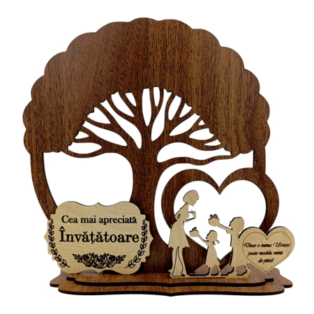 Cadouri Invatatoare - Blank Copac cu siluete, cadou personalizat pentru Invatatoare, model 2